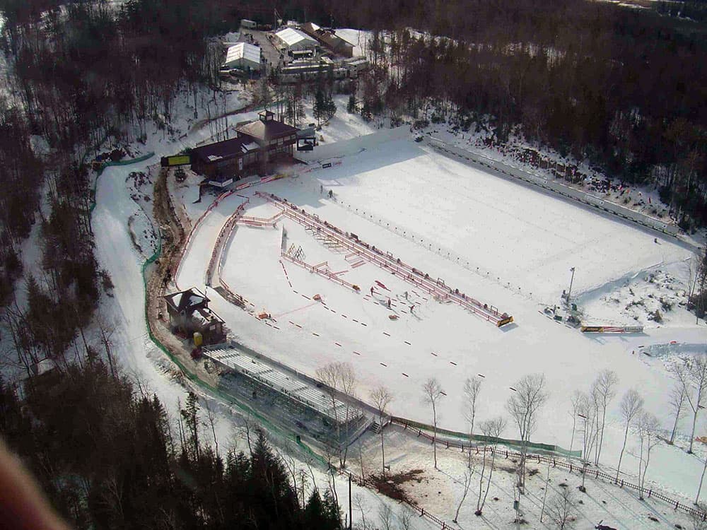 Aerial view of FKOC facility including the shooting range