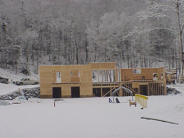 Framing the lodge walls