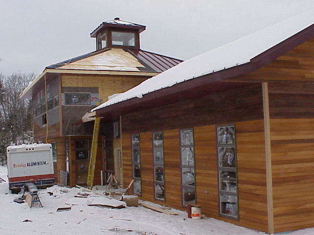 Adding siding to the building