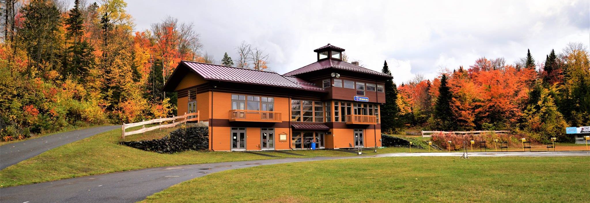 The Fort Kent Outdoor Center lodge in autumn