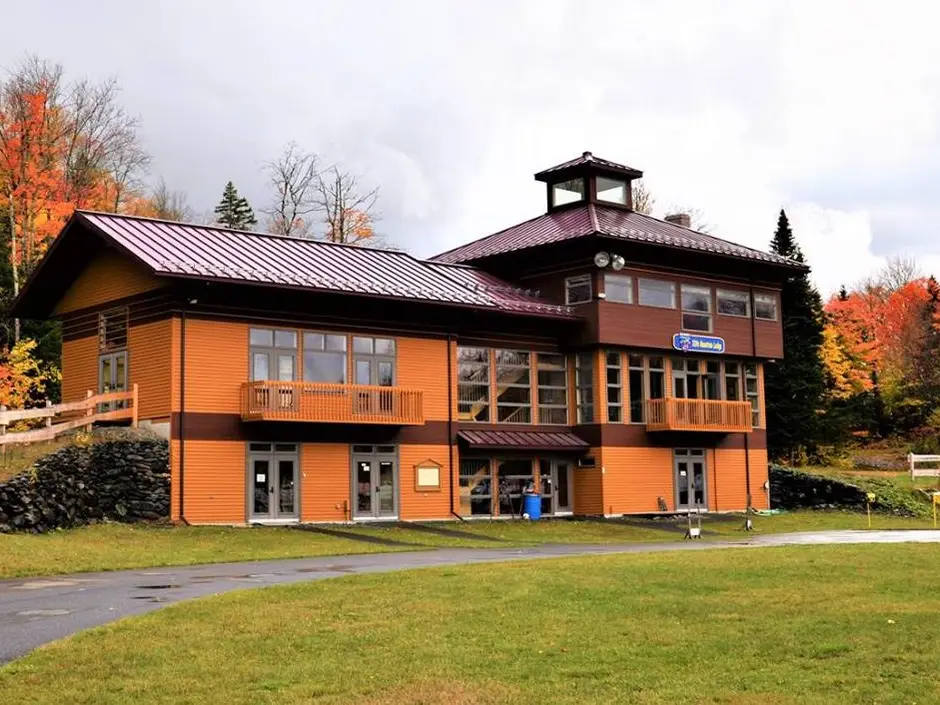 The Fort Kent Outdoor Center lodge in autumn